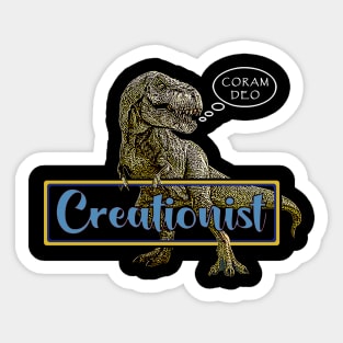 Coram Deo Creationist T-Rex Dinosaur Sticker